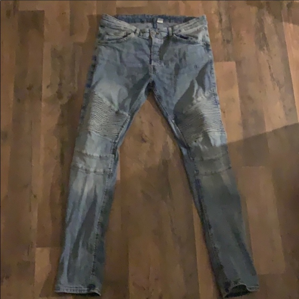 H&M skinny biker jeans